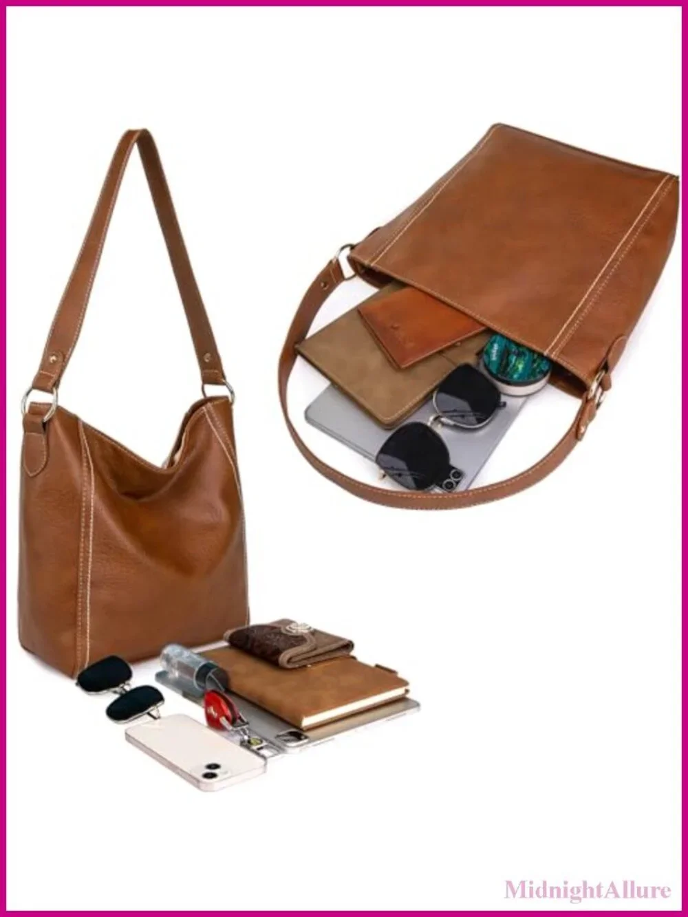 Vegan Leather Hobo Bag Soft Shoulder Purse for Women Casual Everyday